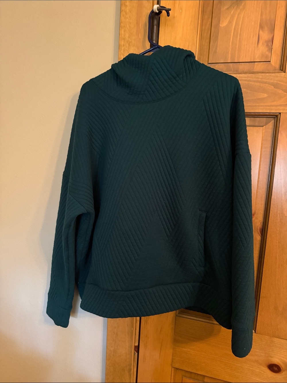 GAP Quilted Funnel Neck Sweater - Teal Green